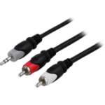 Deltaco MM-139 audio cable 1 m 3.5mm 2 x RCA Multicolour