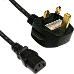 Cablenet 1m UK (5 Amp) - IEC C13 Black PVC 0.75mm Power Leads