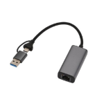 Microconnect MC-USBACNET2.5G cable gender changer USB C RJ-45 Black
