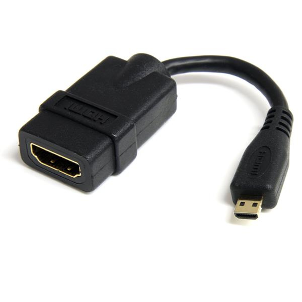 StarTech.com Adaptador Micro HDMI a HDMI - Vídeo 4K 30Hz -Cable Adaptador Dongle Micro HDMI Tipo D de Alta Velocidad a HDMI 1.4 - para Monitores o TV HDMI Ultra HDs - Macho a Hembra