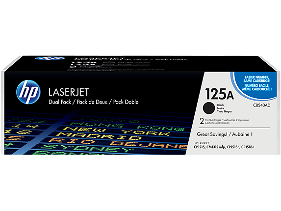 Image of HP CB540AD/125A Toner cartridge black twin pack, 2x2.2K pages/5%...
