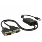 DeLOCK 63950 seriële kabel Zwart 0,6 m USB 2.0 Type-A 2 x RS-232 DB9