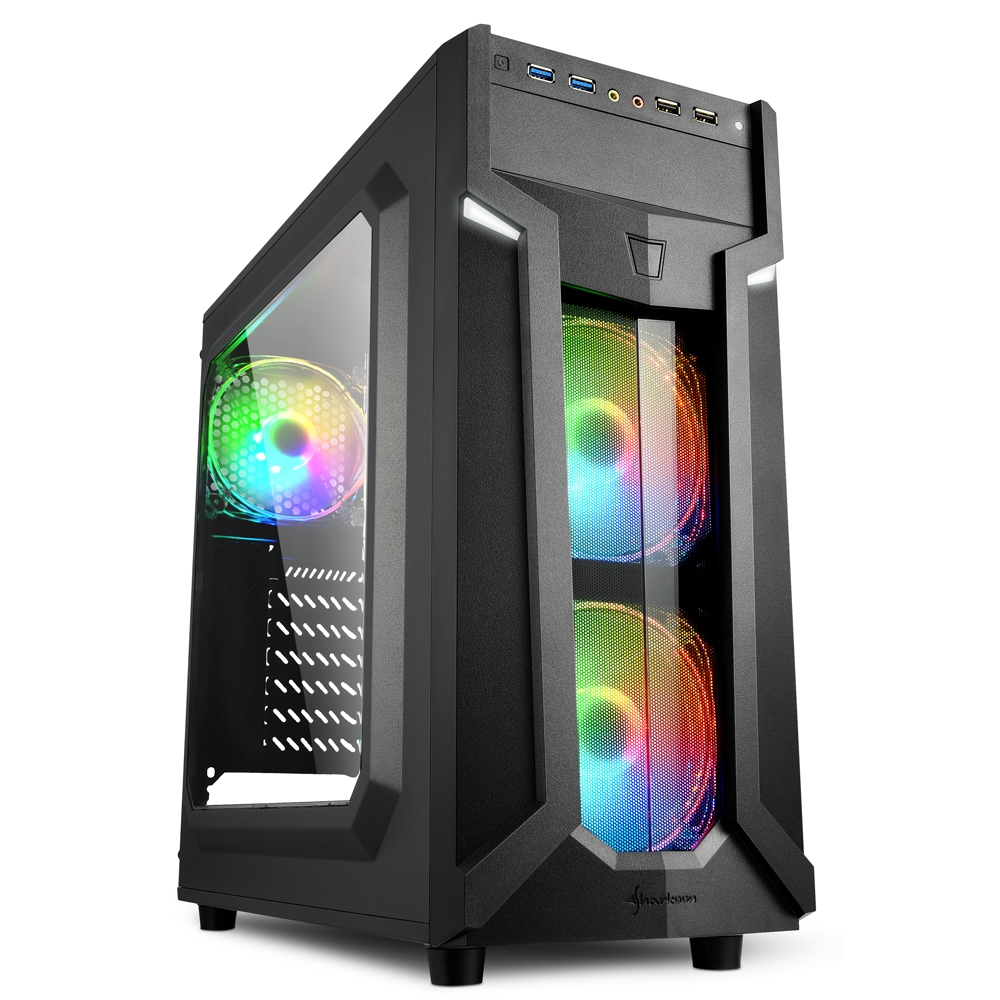 4044951026814 SHARKOON Gehuse VG6-W       RGB    ATX      1xAcryl schwarz