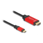 DeLOCK USB Type-C zu HDMI Kabel (DP Alt Mode) 8K 60 Hz mit HDR Funktion 1 m rot