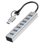 LogiLink USB 3.0 Hub, 7-port, USB-A, aluminum housing