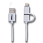2GO 795637 USB-kabel 1 m USB A Micro-USB B/Lightning Wit