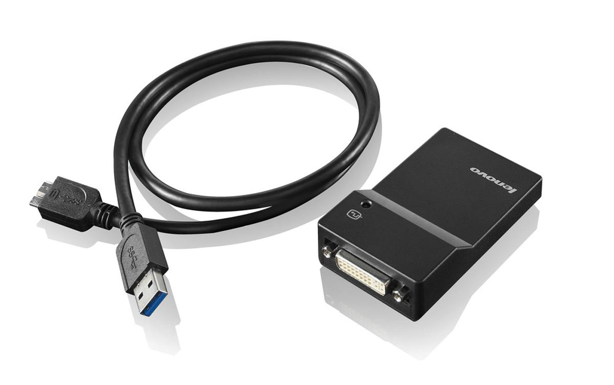 Image of Lenovo USB 3.0 - DVI/VGA USB graphics adapter 2048 x 1152 pixels Black