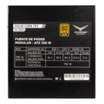 Naceb Technology Fuente de poder Pulse Bronze NA-2604 Potencia de 750W (650W reales) - Certificación 80 Plus Bronze con eficiencia de 95, Compatible con Windows y Mac