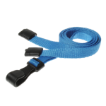 Digital ID 10mm Recycled Plain Light Blue Lanyards with Plastic J Clip (Pack of 100)