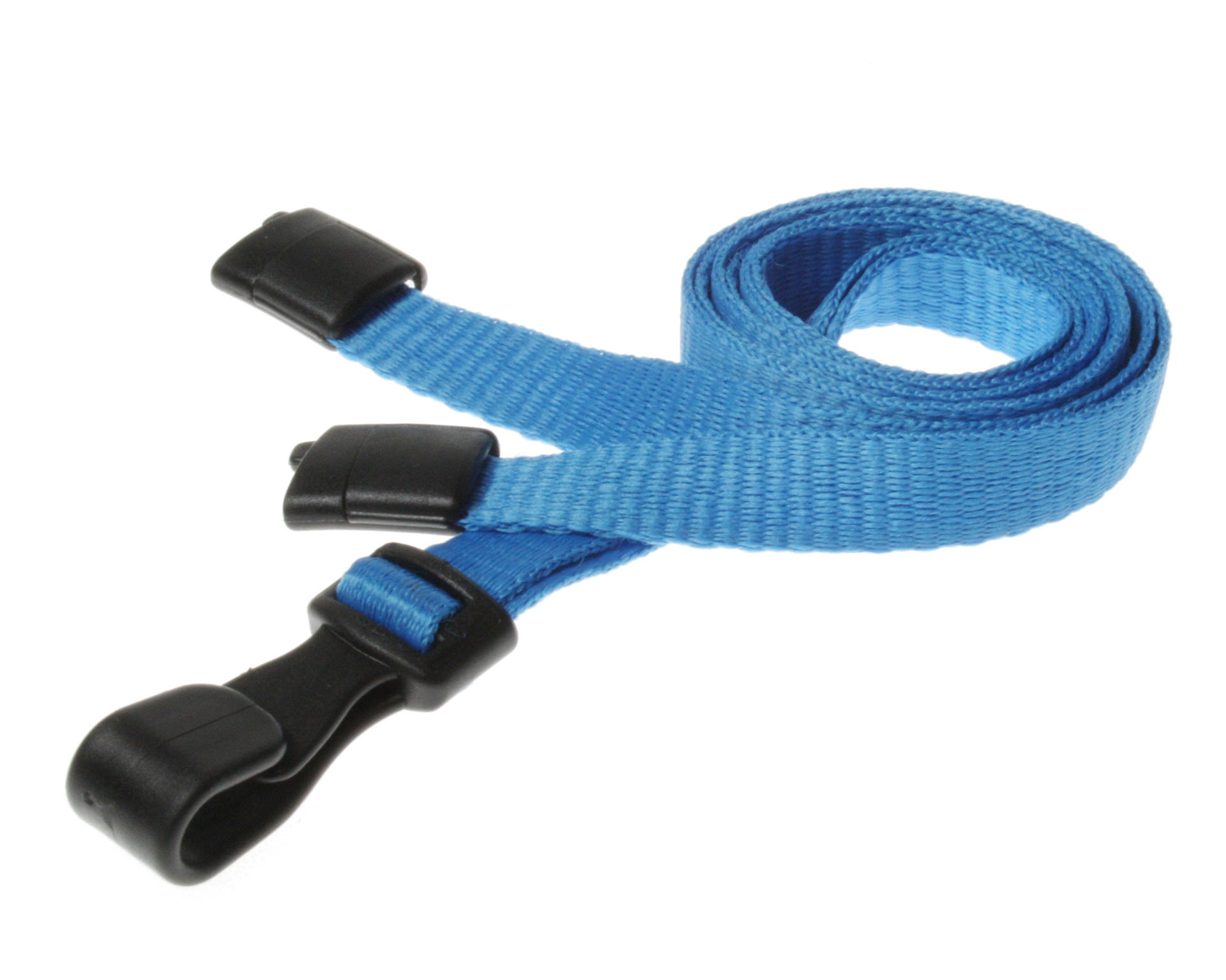 Image of Digital ID 10mm Recycled Plain Light Blue Lanyards with Plastic J...