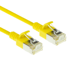 ACT Gele 0,25 meter LSZH U/FTP CAT6A datacenter slimline patchkabel snagless met RJ45 connectoren