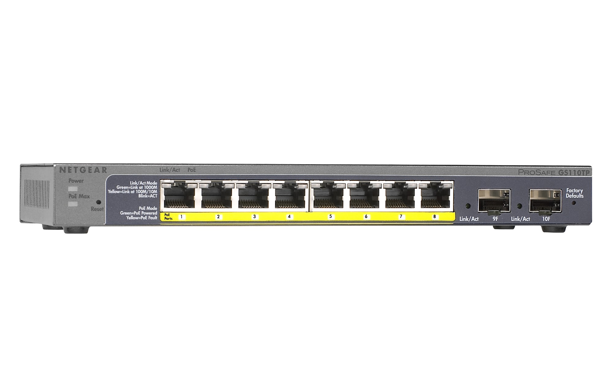Netgear Gs110tp Prosafe 8port Gigabit Switch Netgeargs110tp100nas