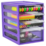 ITALPLAST OFFICE ORGANISER ITALPLAST 4 DRAWER GRAPE(EACH)