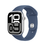 Apple Watch Series 10 (Demo) GPS 46mm Silver Aluminium Case with Denim Sport Band - S/M