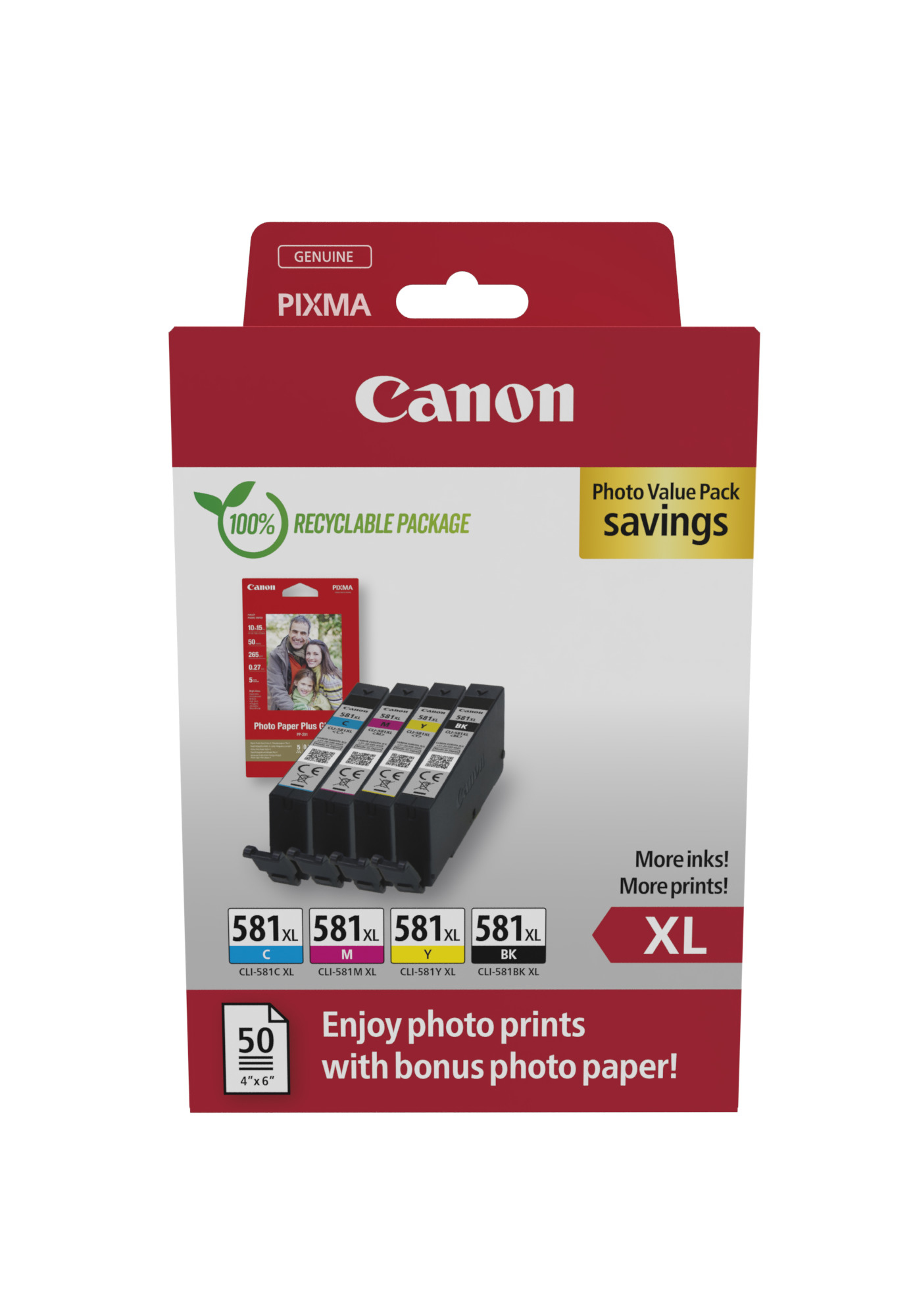 Image of Canon 2052C006/CLI-581XL Ink cartridge multi pack Bk,C,M,Y...