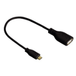 Hama 0.15m USB2.0-A/micro USB2.0-B USB cable Micro-USB B USB A Black