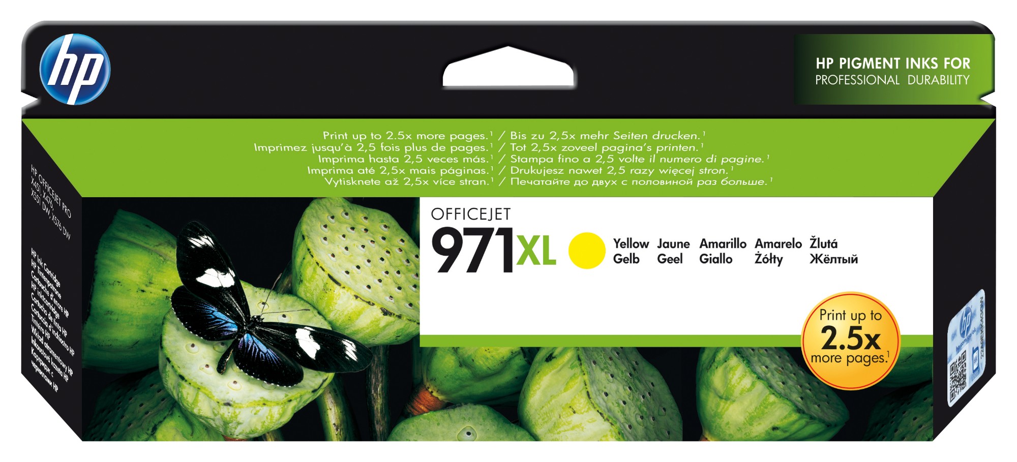 HP CN628AE/971XL Ink cartridge yellow high-capacity, 6.6K pages ISO/IEC 24711 83ml for HP OfficeJet Pro X