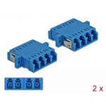 DeLOCK Optical Fiber Coupler LC Quad female to LC Quad female Single-mode 2 pieces blue