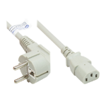 Alcasa P0130-GR010 electriciteitssnoer Wit 1 m Netstekker type E+F C13 stekker