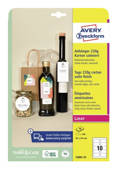 Avery Zweckform Printable Tags with Strings