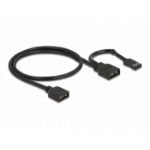 DeLOCK RGB Connection Cable 3 pin for 5 V RGB / ARGB LED illumination with 2 x 3 pin female 50 cm