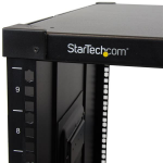 StarTech.com 4-Post 9U Mobiel Open Frame Server Rack, 19" Patchkast met Wielen en 4 Stijlen voor Thuis / Kantoor / Beperkte Ruimtes, Kleine Serverkast voor Computer / AV / Netwerk Apparatuur - TAA Compliant