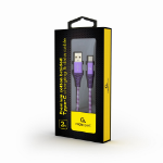 Gembird CC-USB2B-AMCM-2M-PW USB-kabel USB 2.0 USB A USB C Violet, Wit