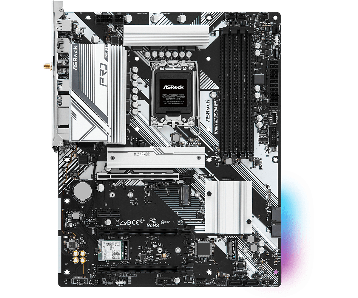 Image of Asrock B760 Pro RS/D4 WiFi Intel B760 LGA 1700 ATX