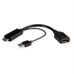 ROLINE 12.03.3147 video cable adapter 0.15 m HDMI + USB DisplayPort Black