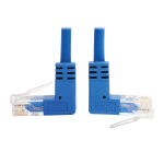 Tripp Lite N204-S03-BL-UD Up/Down-Angle Cat6 Gigabit Molded Slim UTP Ethernet Cable (RJ45 Up-Angle M to RJ45 Down-Angle M), Blue, 3 ft. (0.91 m)