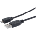 Manhattan USB-A to Micro-USB Cable, 1.8m, Male to Male, 480 Mbps (USB 2.0), Black, Polybag