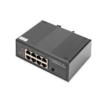 Digitus 7 Port Gigabit Ethernet Netzwerk PoE Switch, Industrial, Unmanaged, 1PD Port