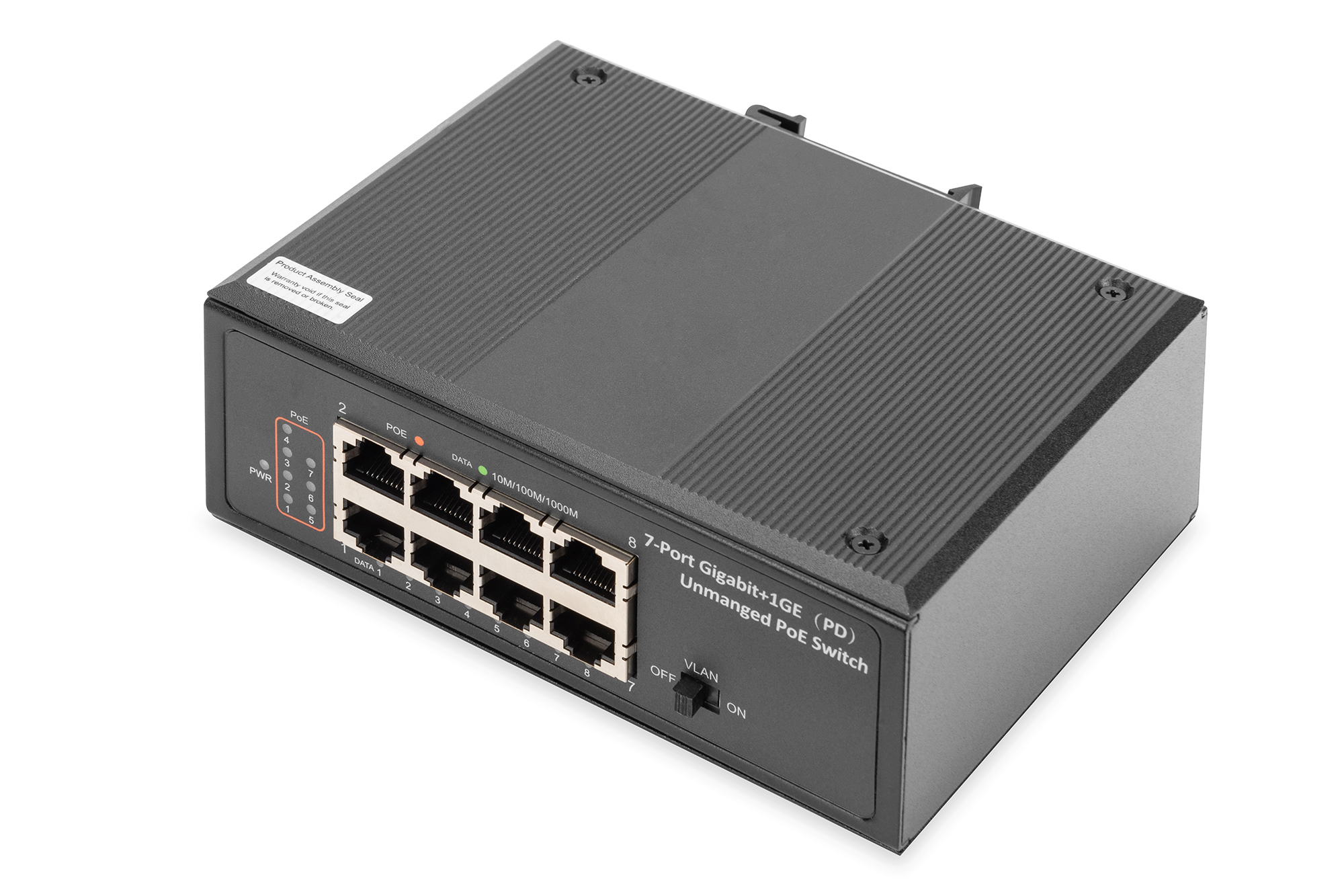 Image of Digitus 7 Port Gigabit Ethernet Netzwerk PoE Switch, Industrial,...
