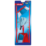 Theo Klein Vileda cloth with brush and pan set mop Red