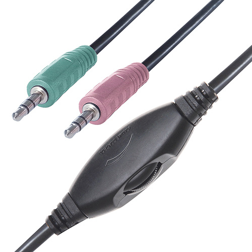 connektgear HP512 Stereo PC On-Ear Headset with Boom Mic and Volume Control - Black