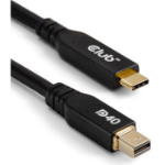 CLUB3D CAC-1561 DisplayPort cable 2 m Mini DisplayPort USB Type-C Black