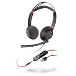 POLY Blackwire C5220 Headset Wired Head-band Office/Call center USB Type-A Black, Red