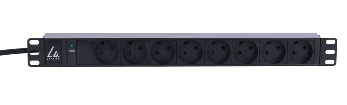 Lanview LVR261872D power extension 3 m 8 AC outlet(s) Indoor Black