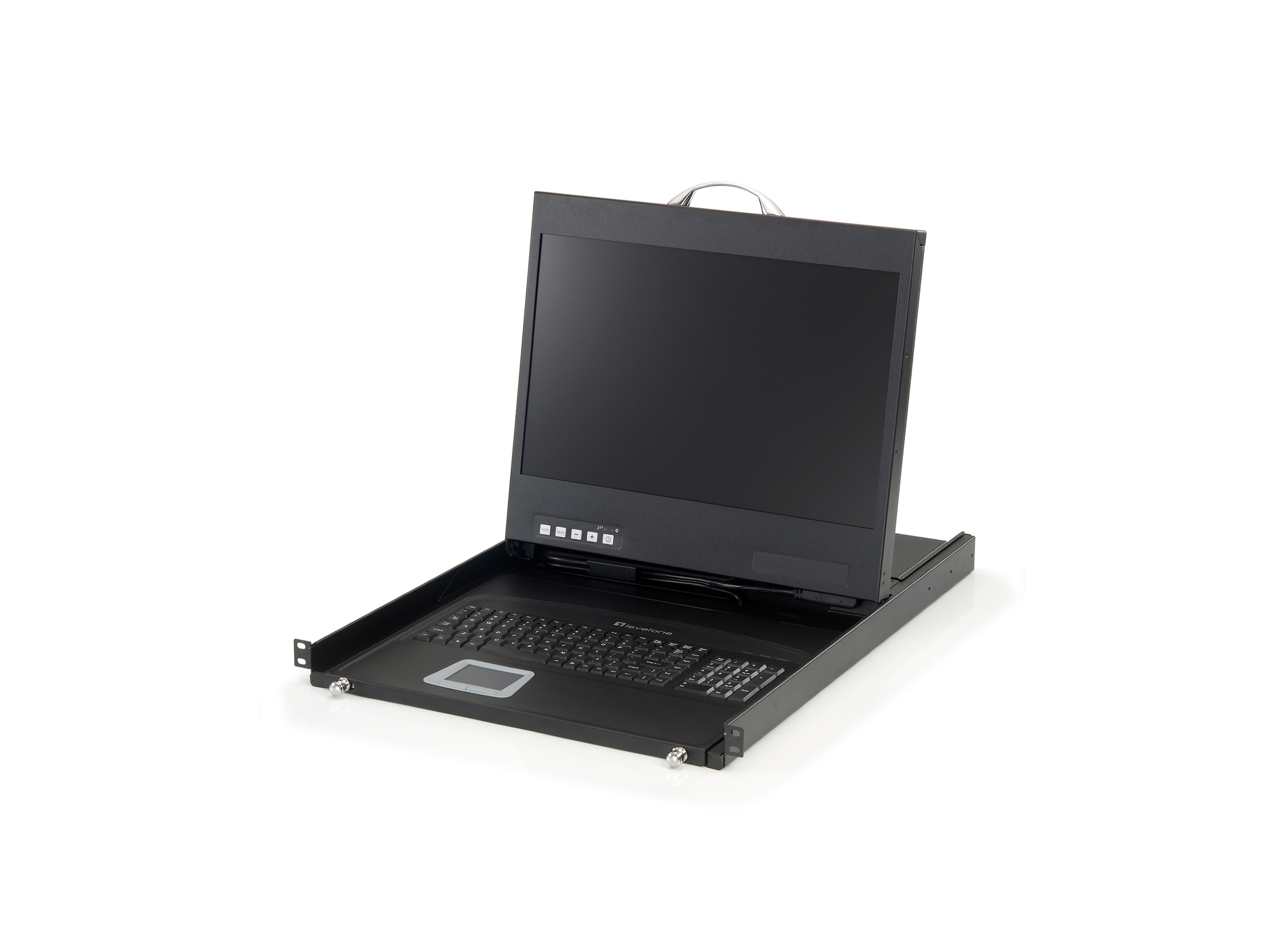 Image of LevelOne 19" Widescreen LCD KVM Rack Console, DE Keyboard