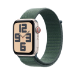Apple Watch SE GPS + Cellular 44mm Starlight Aluminium Case with Lake Green Sport Loop