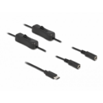 DeLOCK Cable USB Type-C male to 2 x DC 5.5 x 2.1 mm female with switch 1 m
