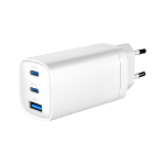 Gembird 3-port 65 W GaN USB PowerDelivery fast charger, white