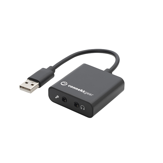 connektgear Stereo Jack Adapter USB 2 Type A Male to 2 x 3.5mm Female