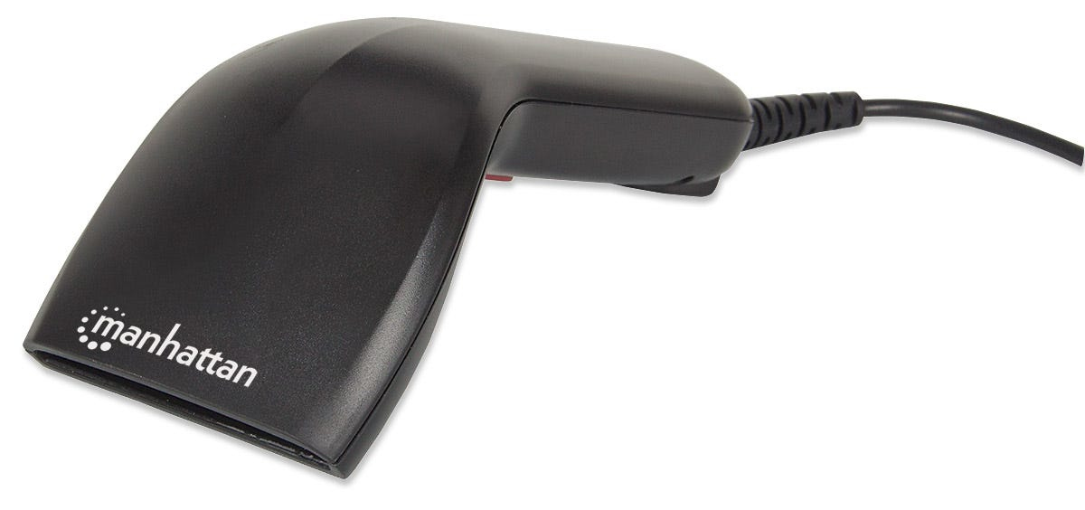 Manhattan Contact CCD Handheld Barcode Scanner, USB, 60mm Scan Width, Cable 152cm, Max Ambient Light 5,000 lux (sunlight), Black, Box