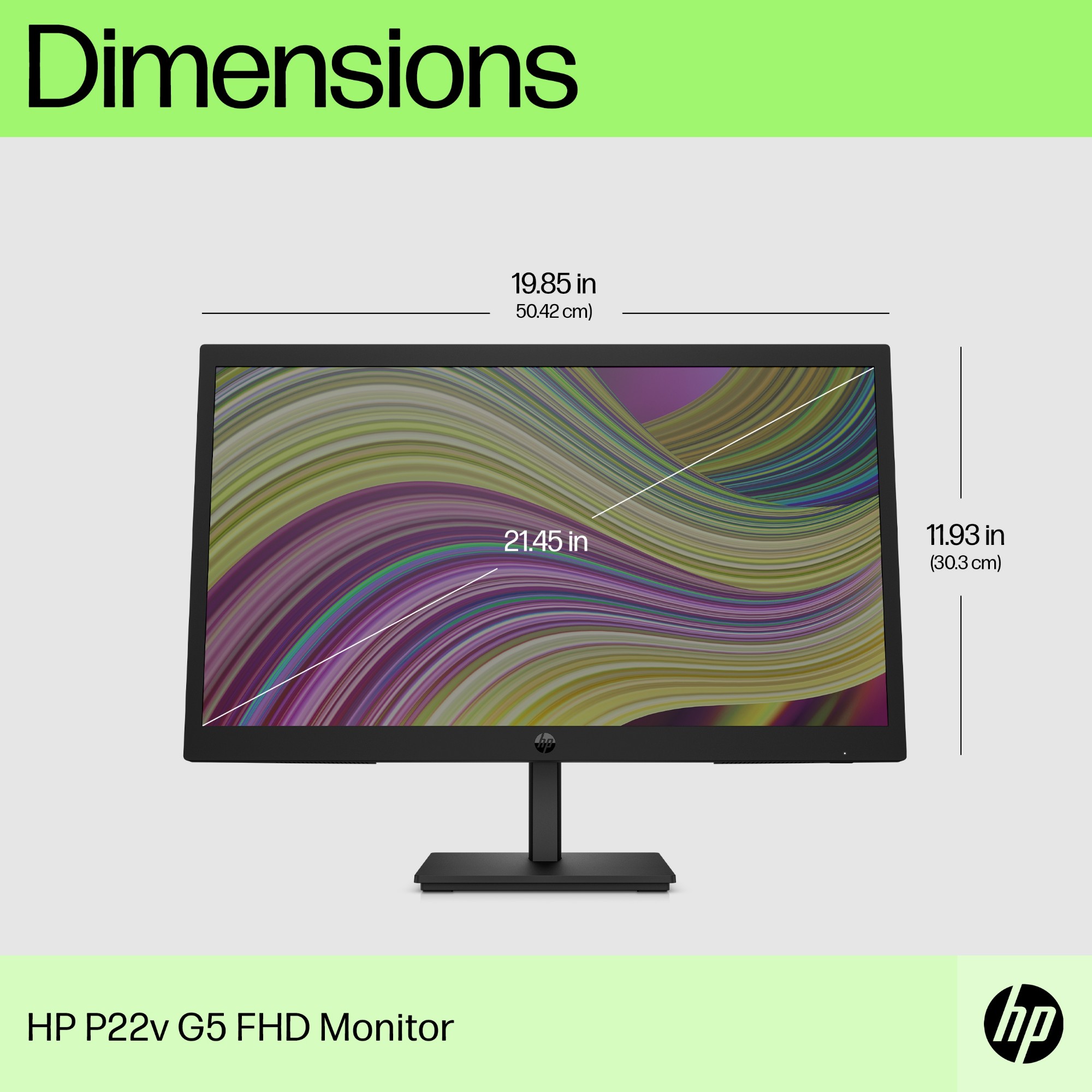 HP P22v G5 computer monitor 54.5 cm (21.4") 1920 x 1080 pixels Full HD Black