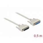 DeLOCK 86907 seriële kabel Beige 0,5 m D-Sub 25 Pin