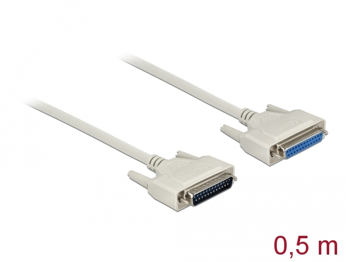 DeLOCK Serial Cable D-Sub 25 male to female 0.5 m