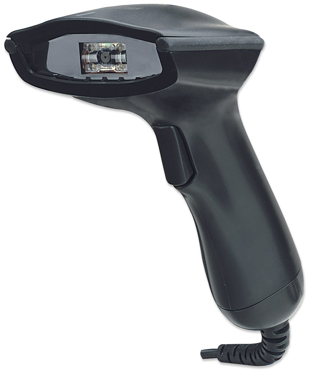 Manhattan 2D Handheld Barcode Scanner, USB, 430mm Scan Depth, Cable 1.5m, Max Ambient Light 100,000 lux (sunlight), Black, Box