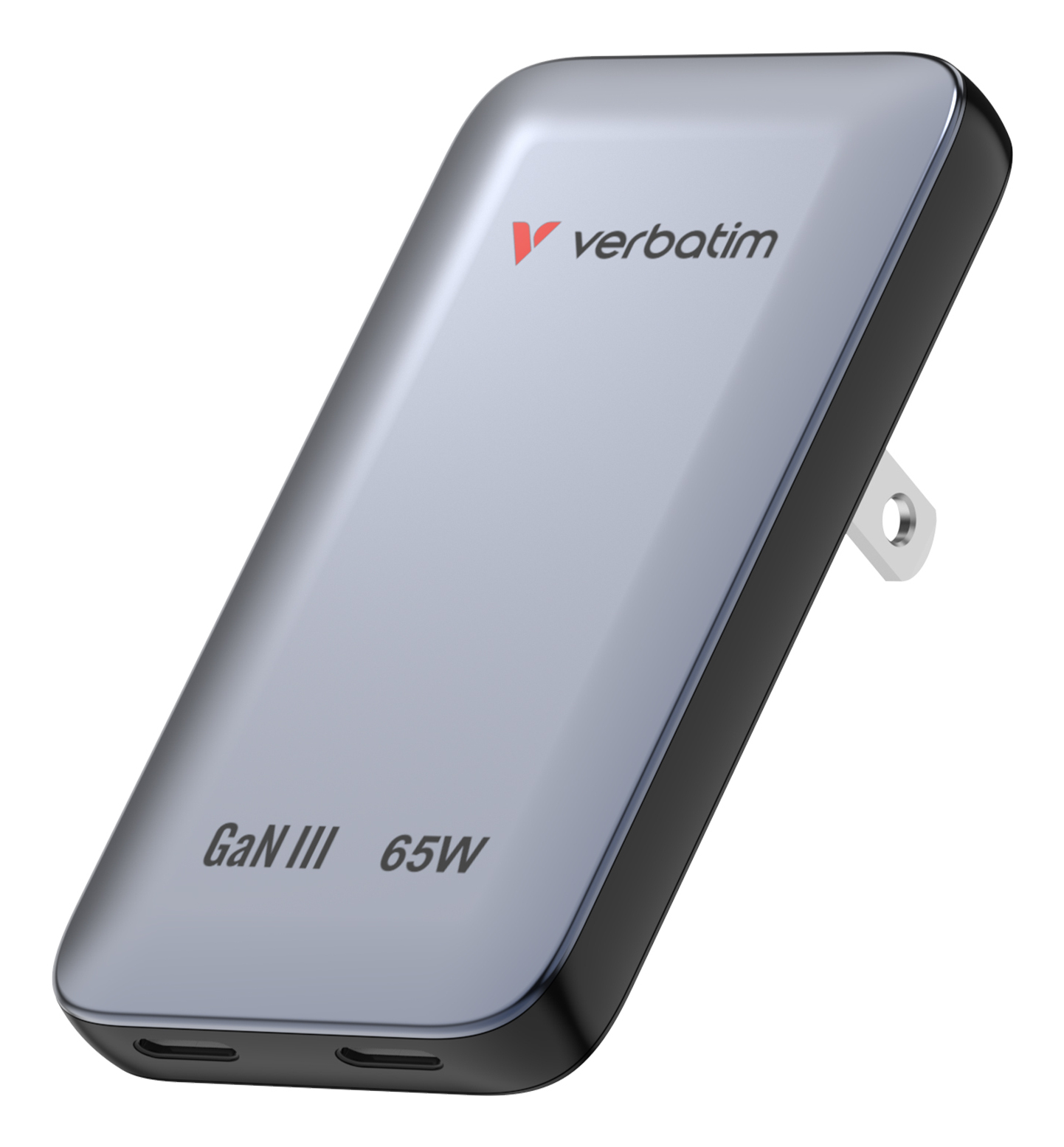 Essentials Slim GaN Charger, 65W 2 x USB-C Ports Grey thumbnail
