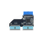 DeLOCK 67341 tussenstuk voor kabels USB 5 Gbps 20 pin header 2x USB 5 Gbps 20 pin header Zwart, Blauw